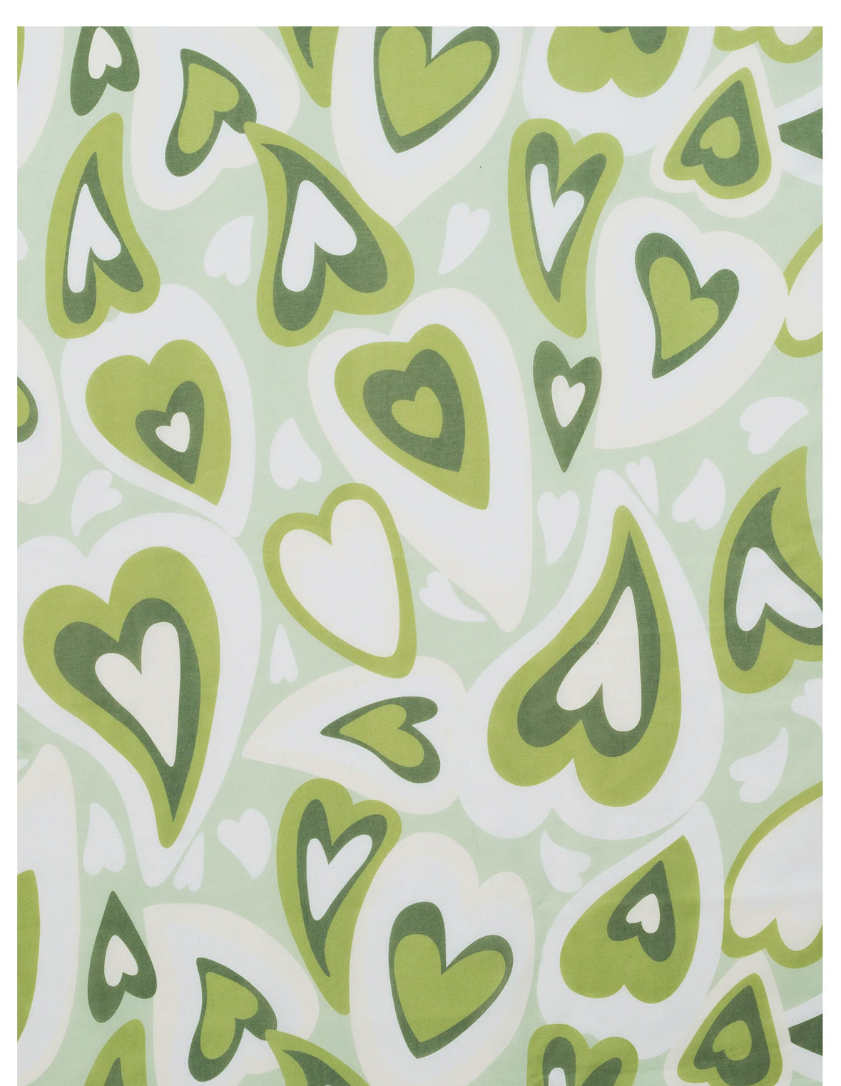 Scarf - Green with Large Hearts