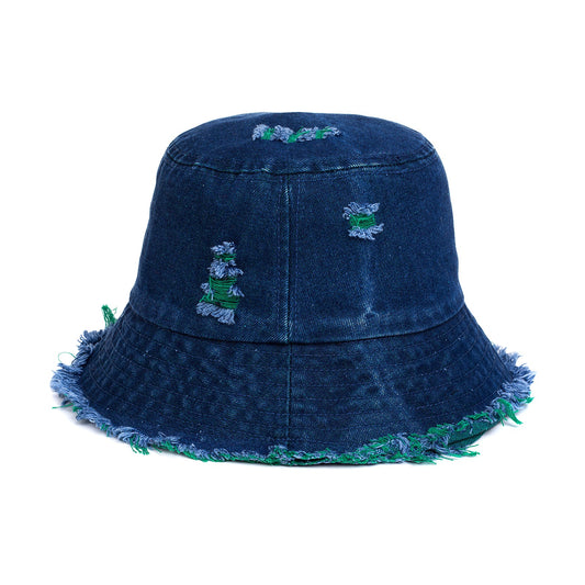 Bucket Hat - Blue with Green detail