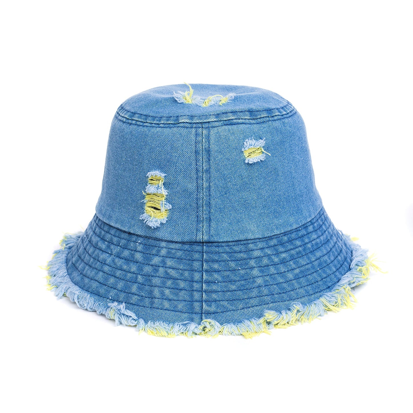 Bucket Hat - Blue with Yellow Detail