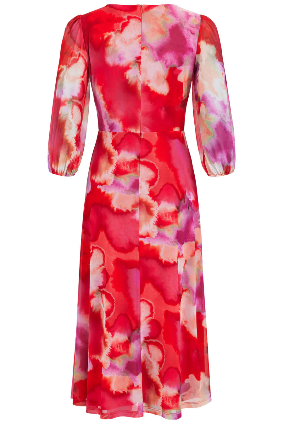 Tia - Red Abstract Crossover Dress