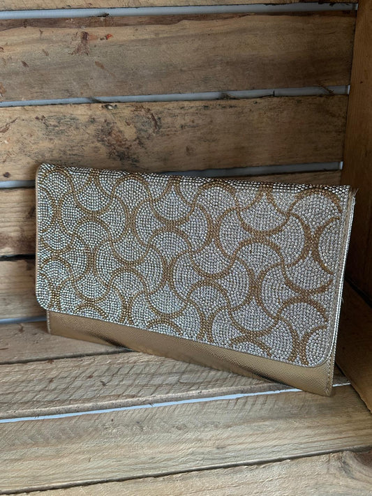 Clutch Bag - Sparkly Gold