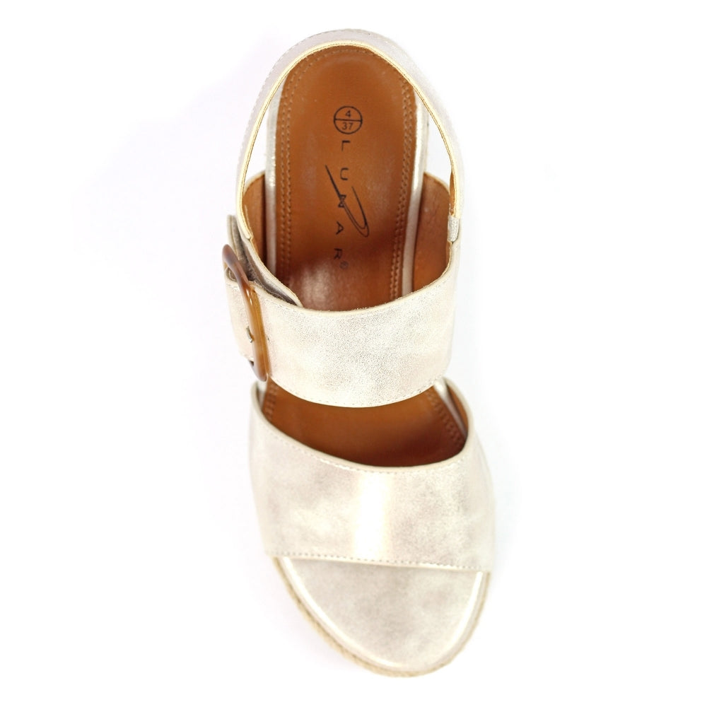 Lunar - Rochester Beige Wedge Sandal