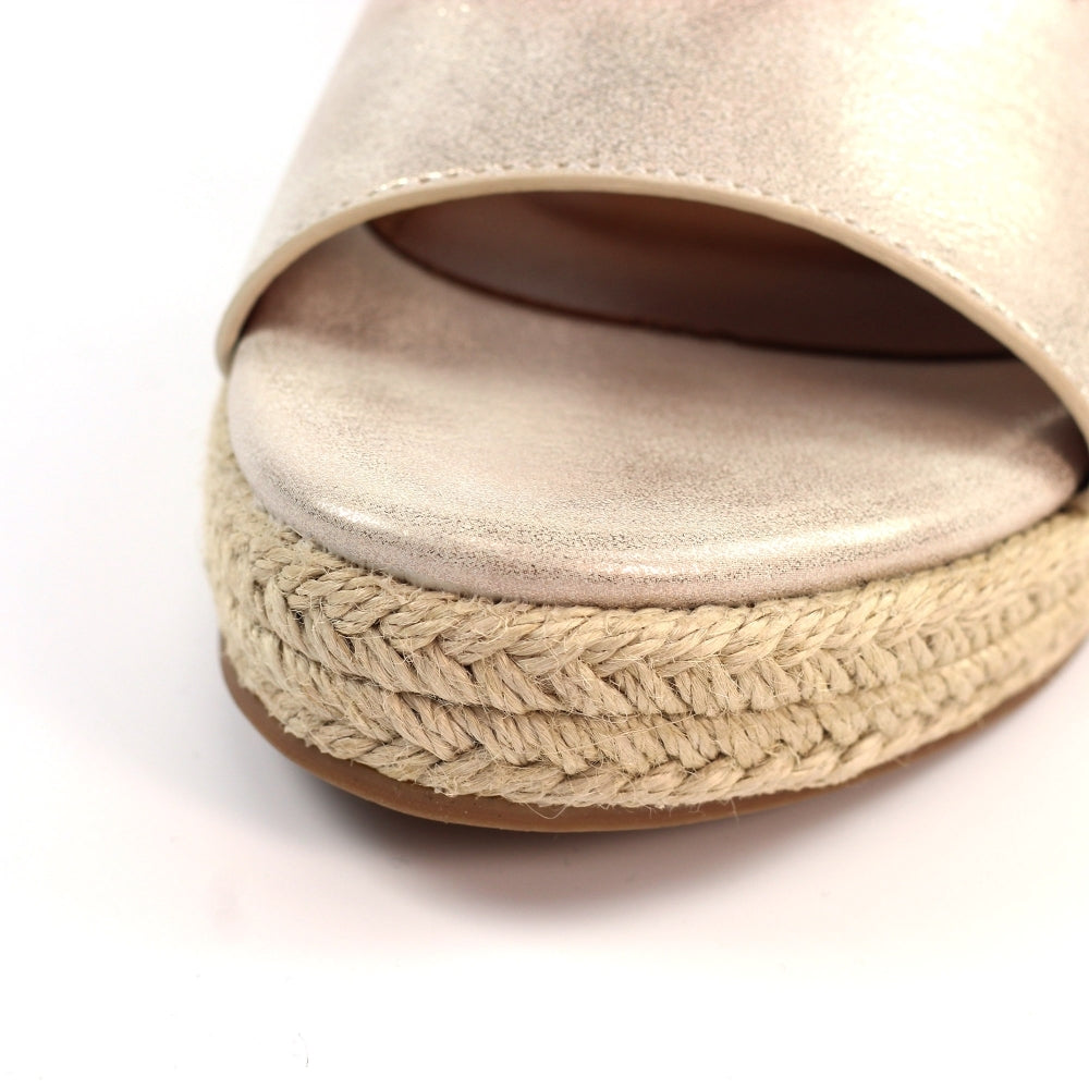 Lunar - Rochester Beige Wedge Sandal