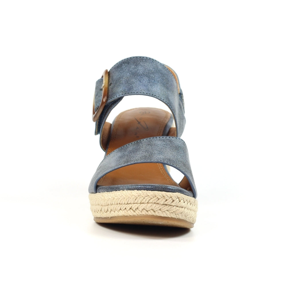 Lunar - Rochester Blue Wedge Sandal