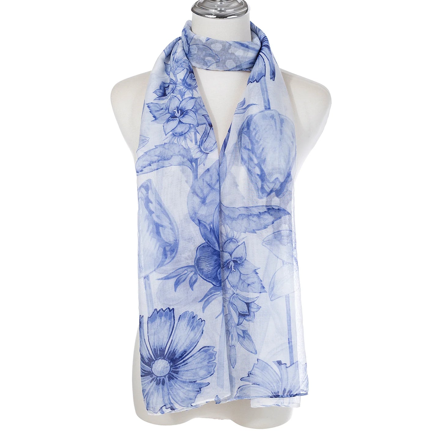 Scarf - Blue Flowers